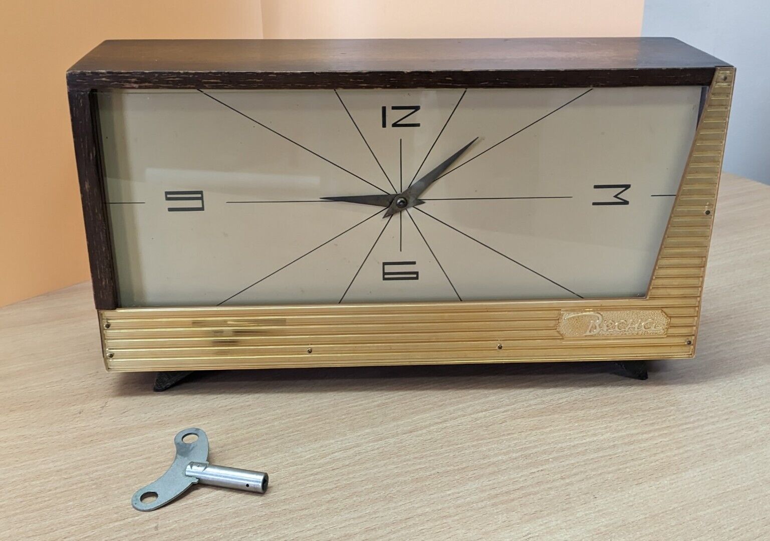 Old Mantel clock with a chime Vesna 1960-70s USSR.
