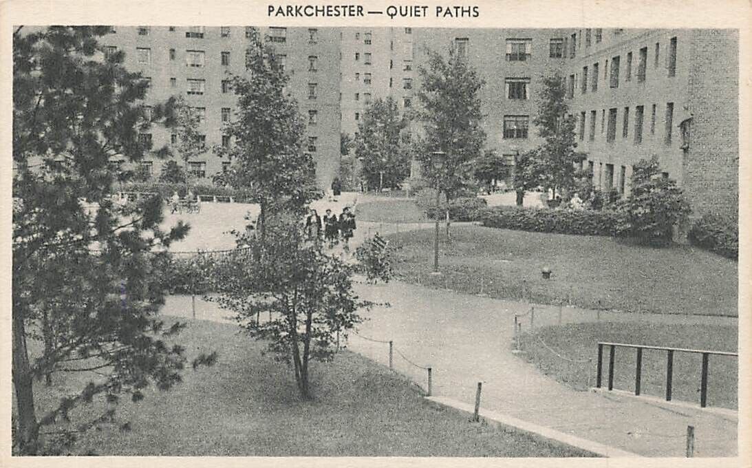 c1940s Parkchester Quiet Paths People The Bronx NY P403