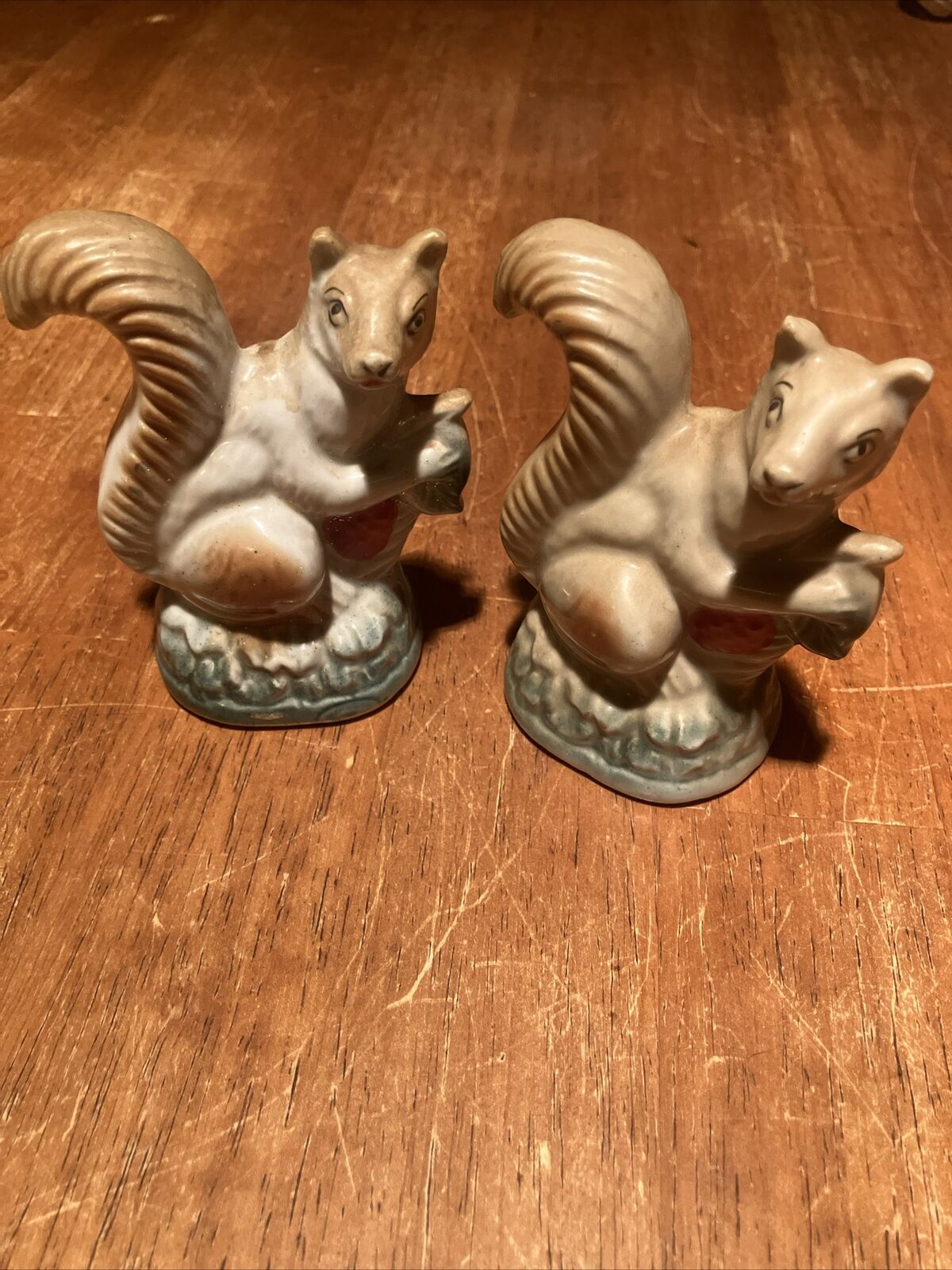 Set Of Two Squirrel Figurines Porcelain~Small