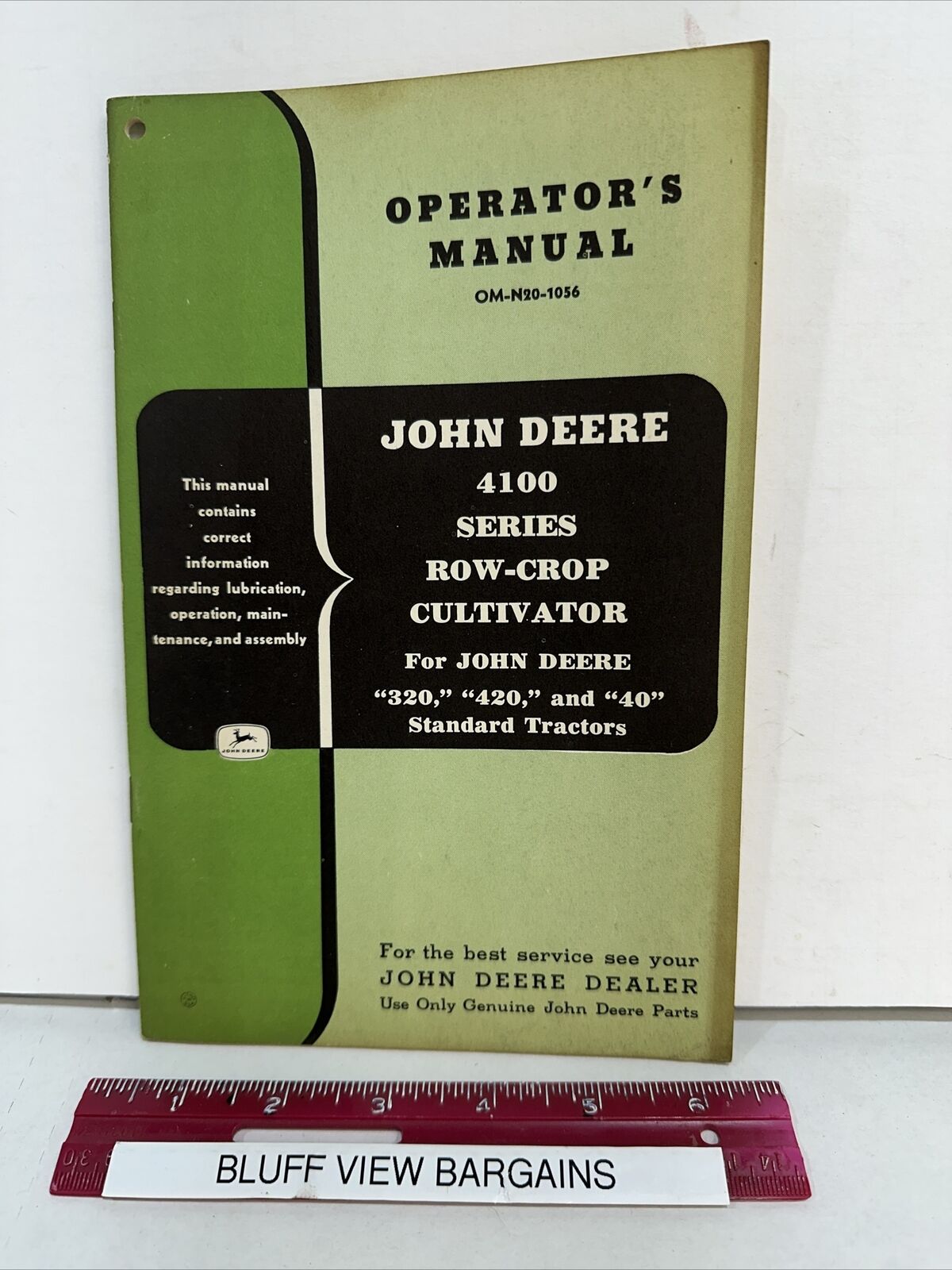 1950\'s John Deere Operator\'s Manual OM-N20-1056 4100 Series Cultivator
