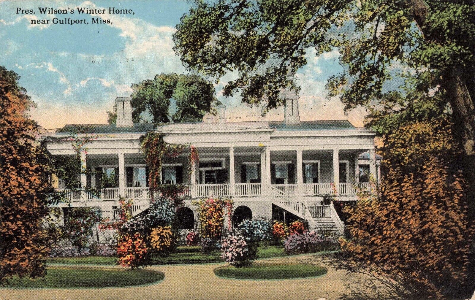 President Wilson\'s Winter Home Near Gulfport Mississippi MS 1914 Postcard