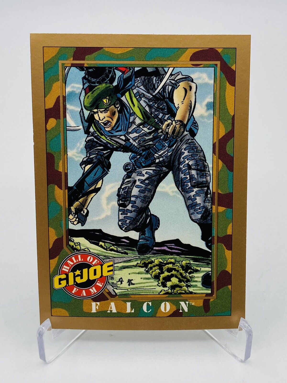 1991 Gi Joe Impel Gold Border Falcon Hall of Fame Card #10