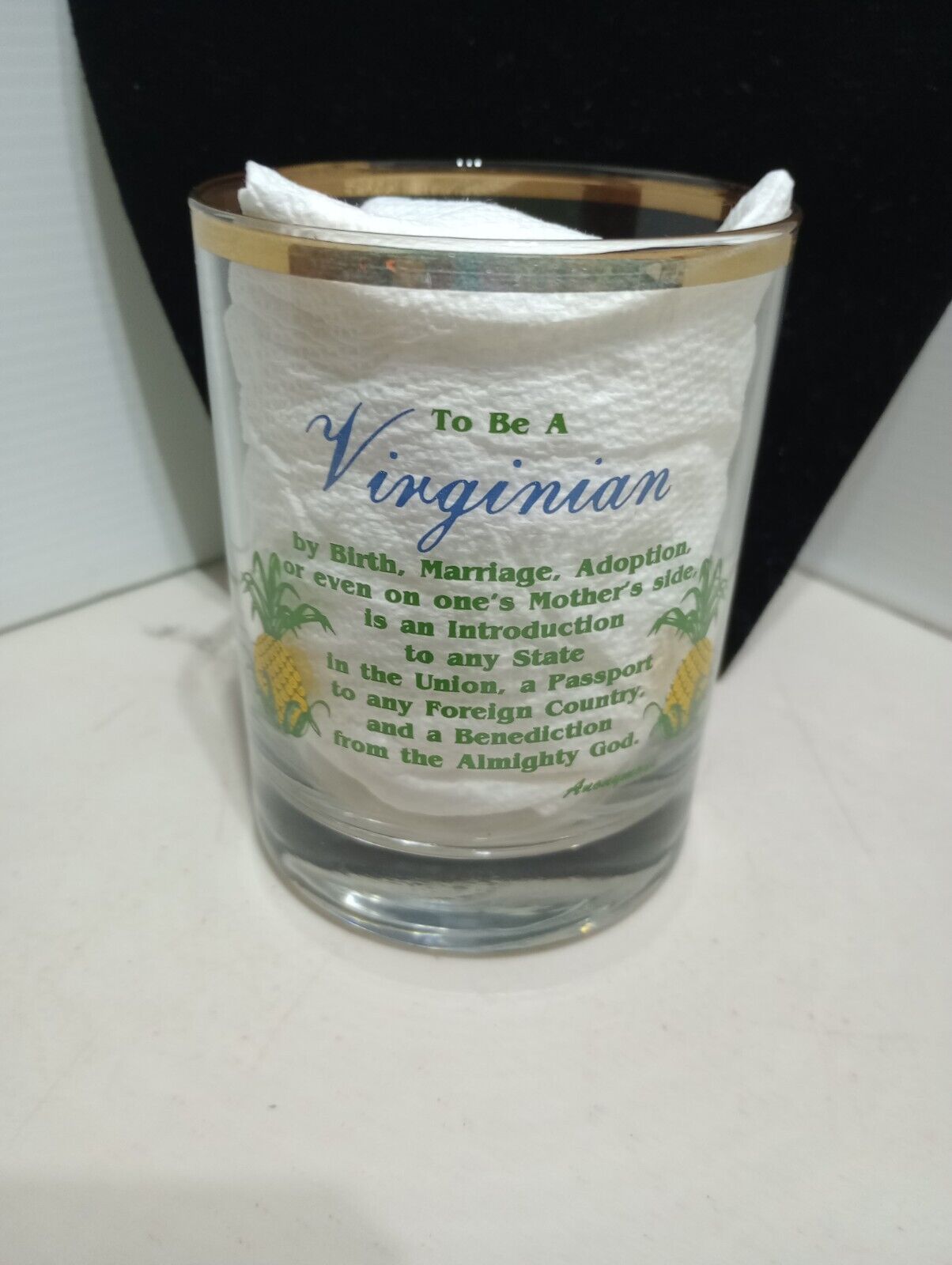 To Be a Virginian Cordial Glass