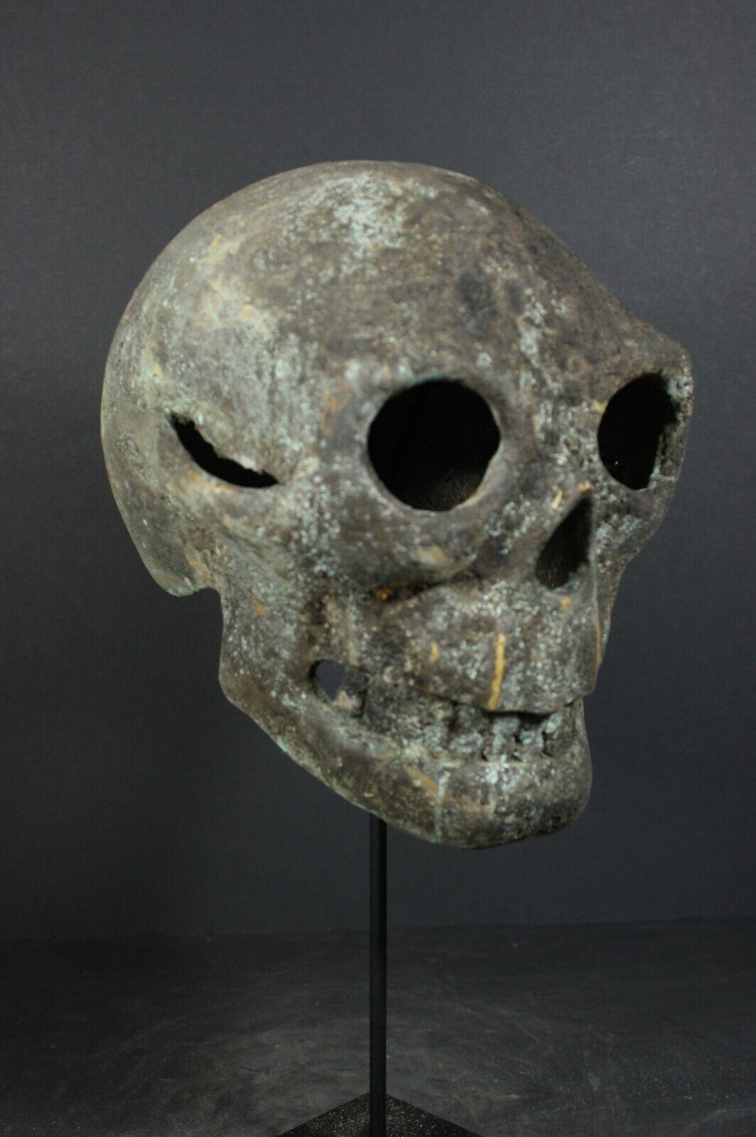African Bronze Skull Crest Mask - IBIBIO Tribe, Nigeria, TRIBAL ART CRAFTS
