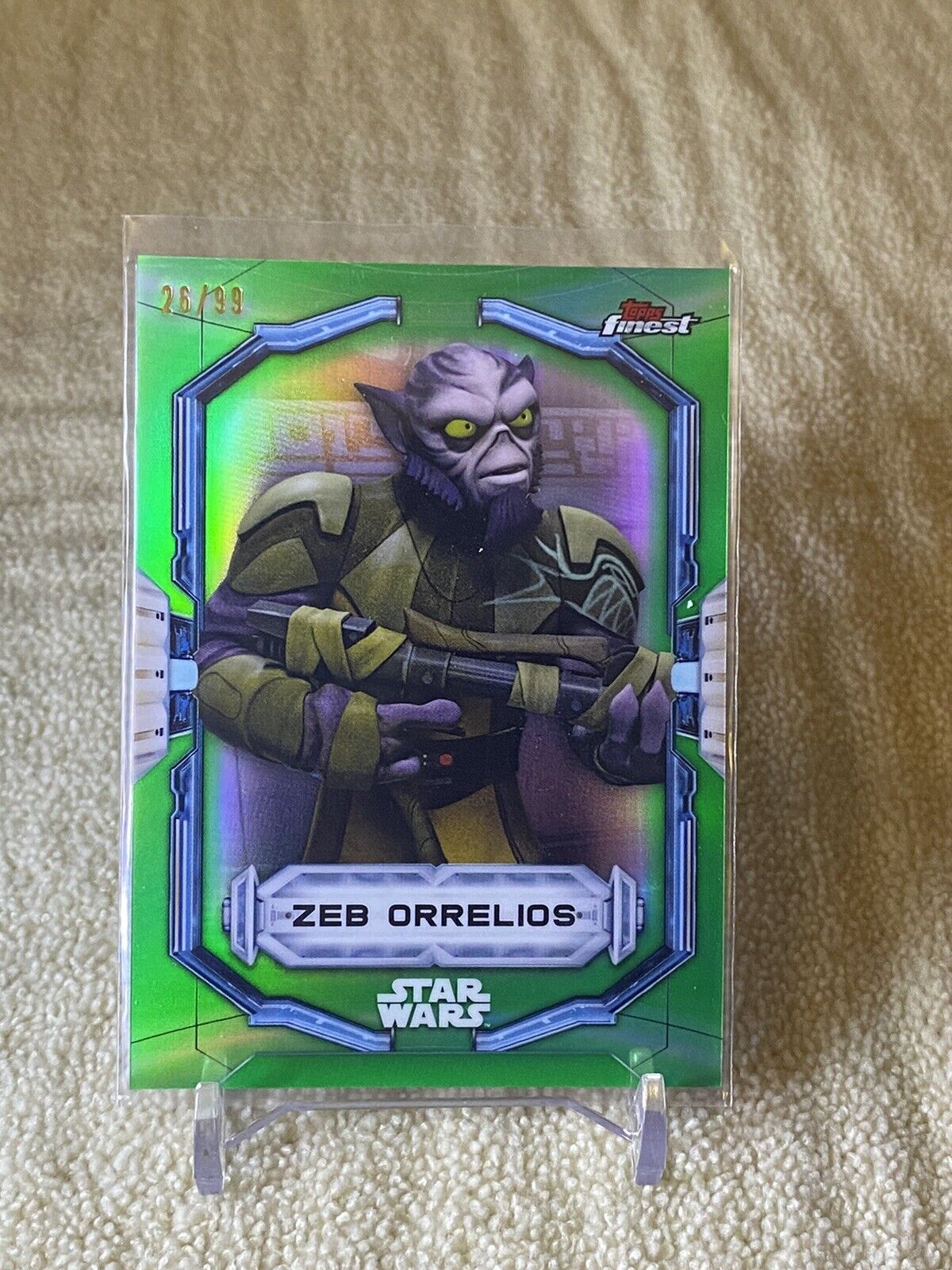 2022 Topps Finest Star Wars Zeb Orrelios #98 Green Refractor /99