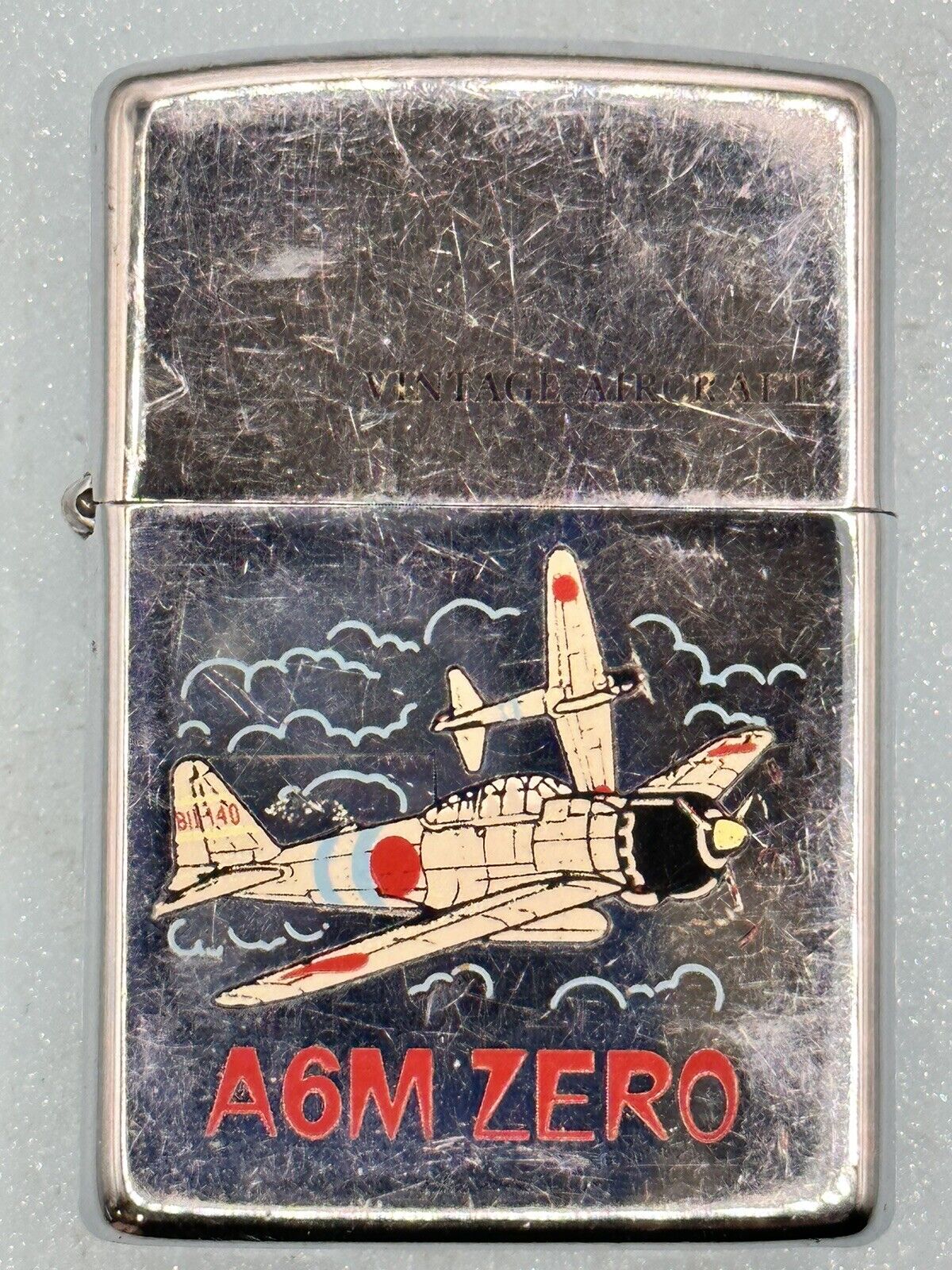Vintage 1993 A6M Zero Vintage Aircraft High Polish Chrome Zippo Lighter