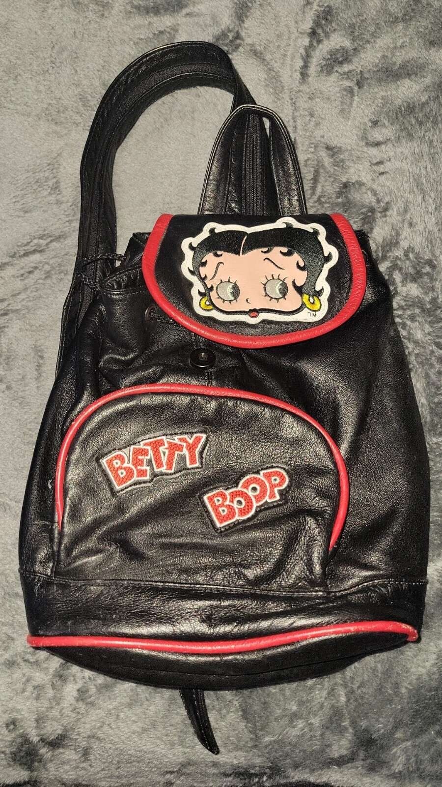Betty Boop Vintage Leather Backpack/ RARE 1995