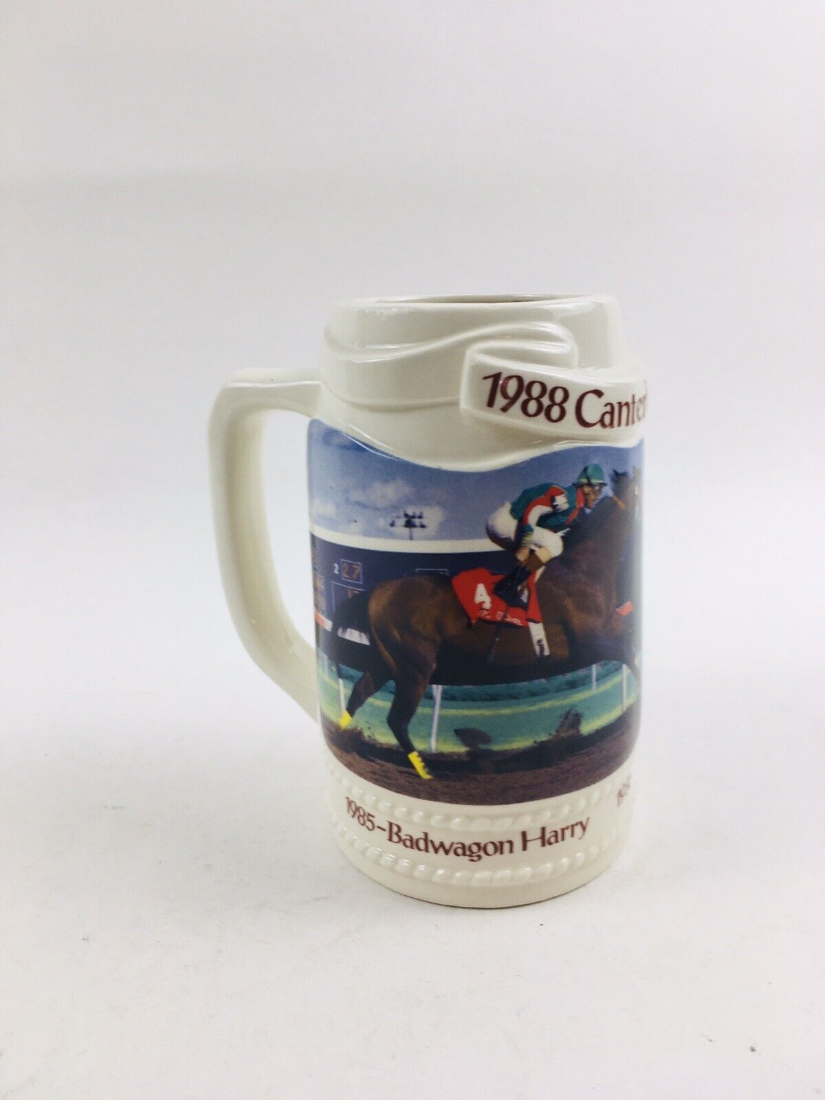 1988 Canterbury Downs Commemorative Cup/Stein 1985-Badwagon Harry Coffee Mug