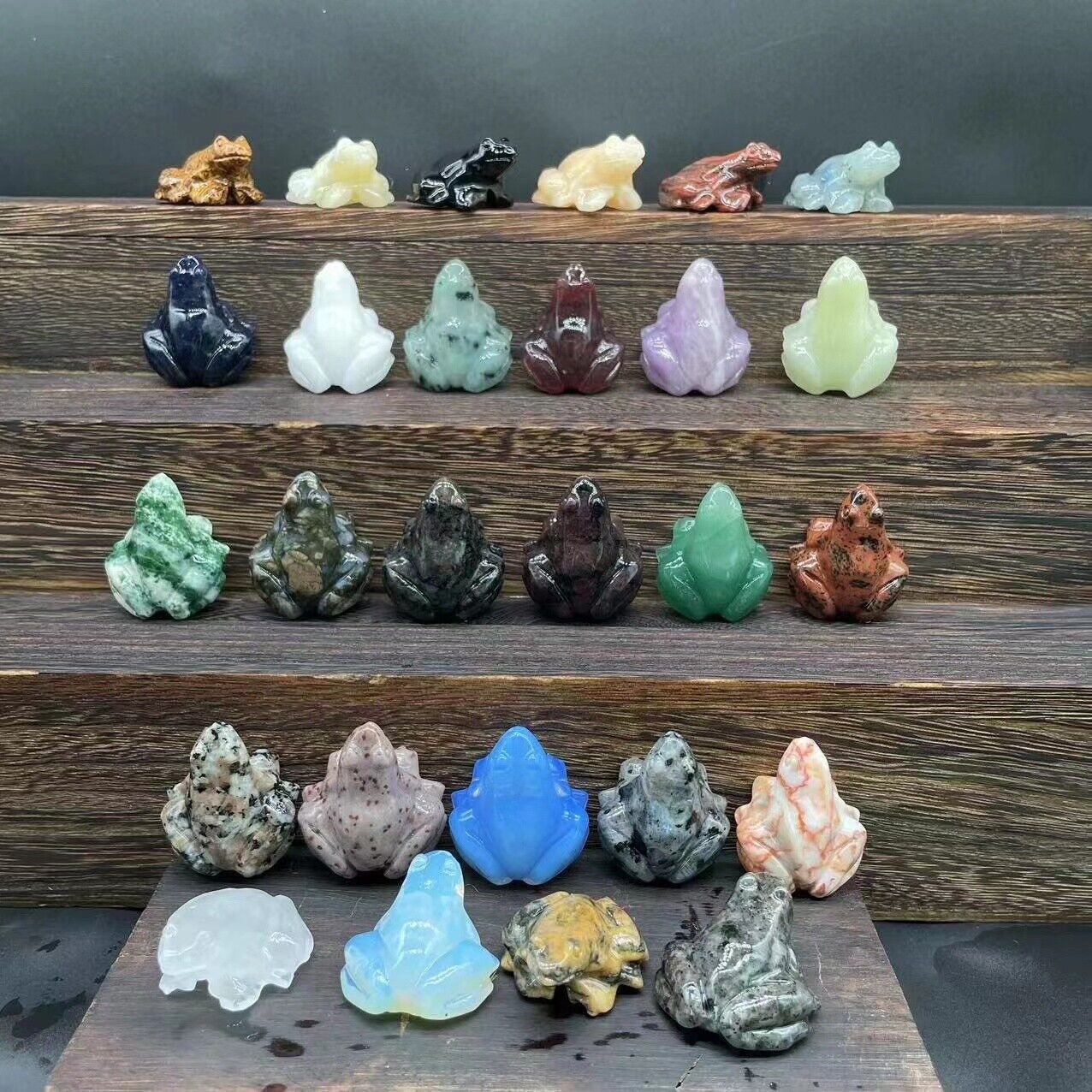 Crystal frog Carving Figurine Natural Gemstone QuartzAgate Crystal