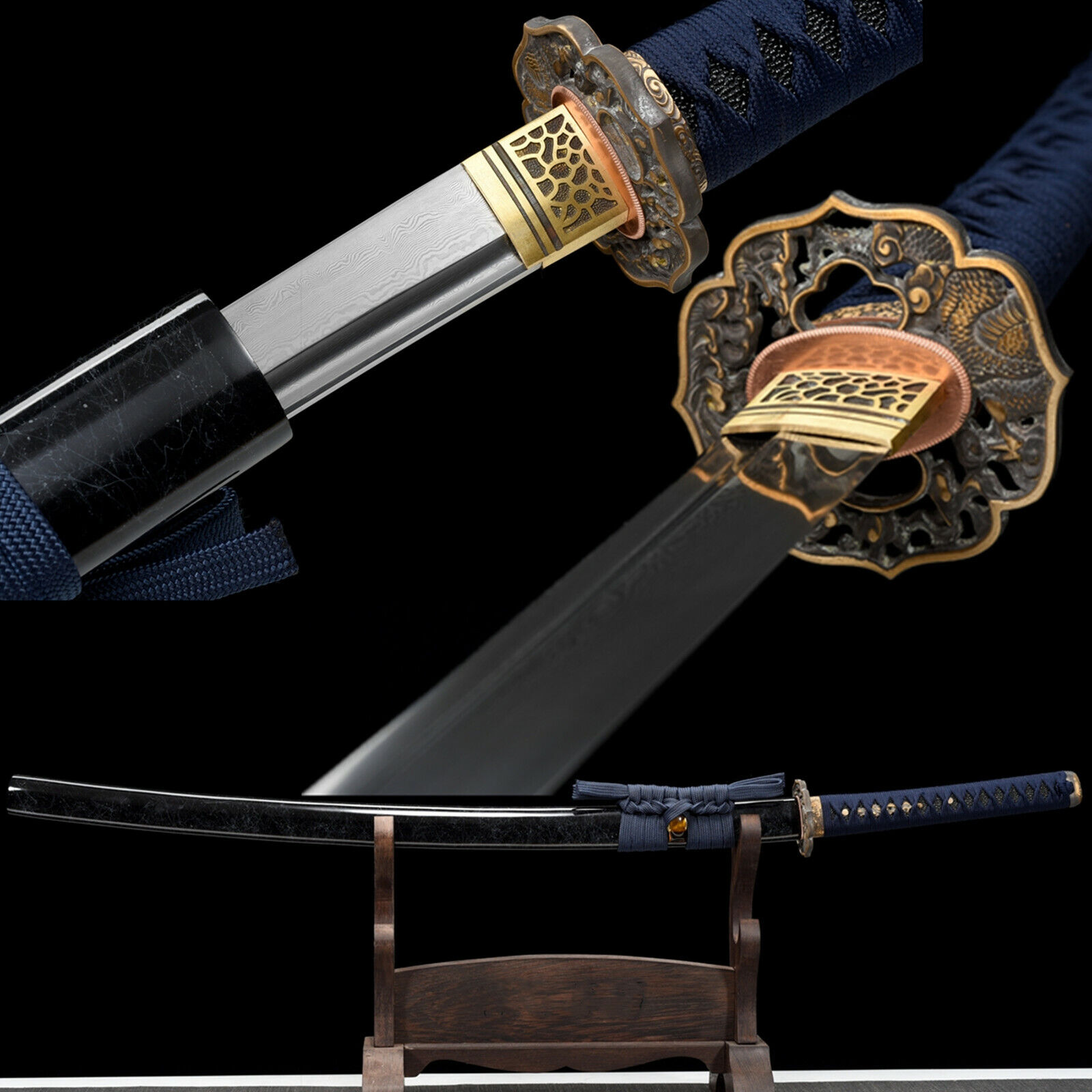 Handmade Battle Ready Japanese Katana Folded Steel Sword Full Tang Sharp