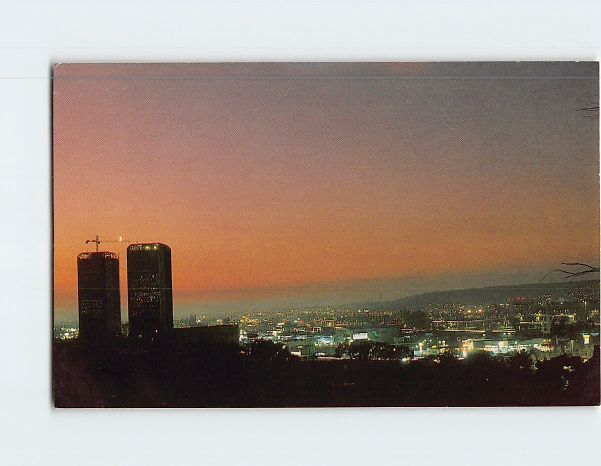 Postcard Night View of Tijuana Baja California Mexico