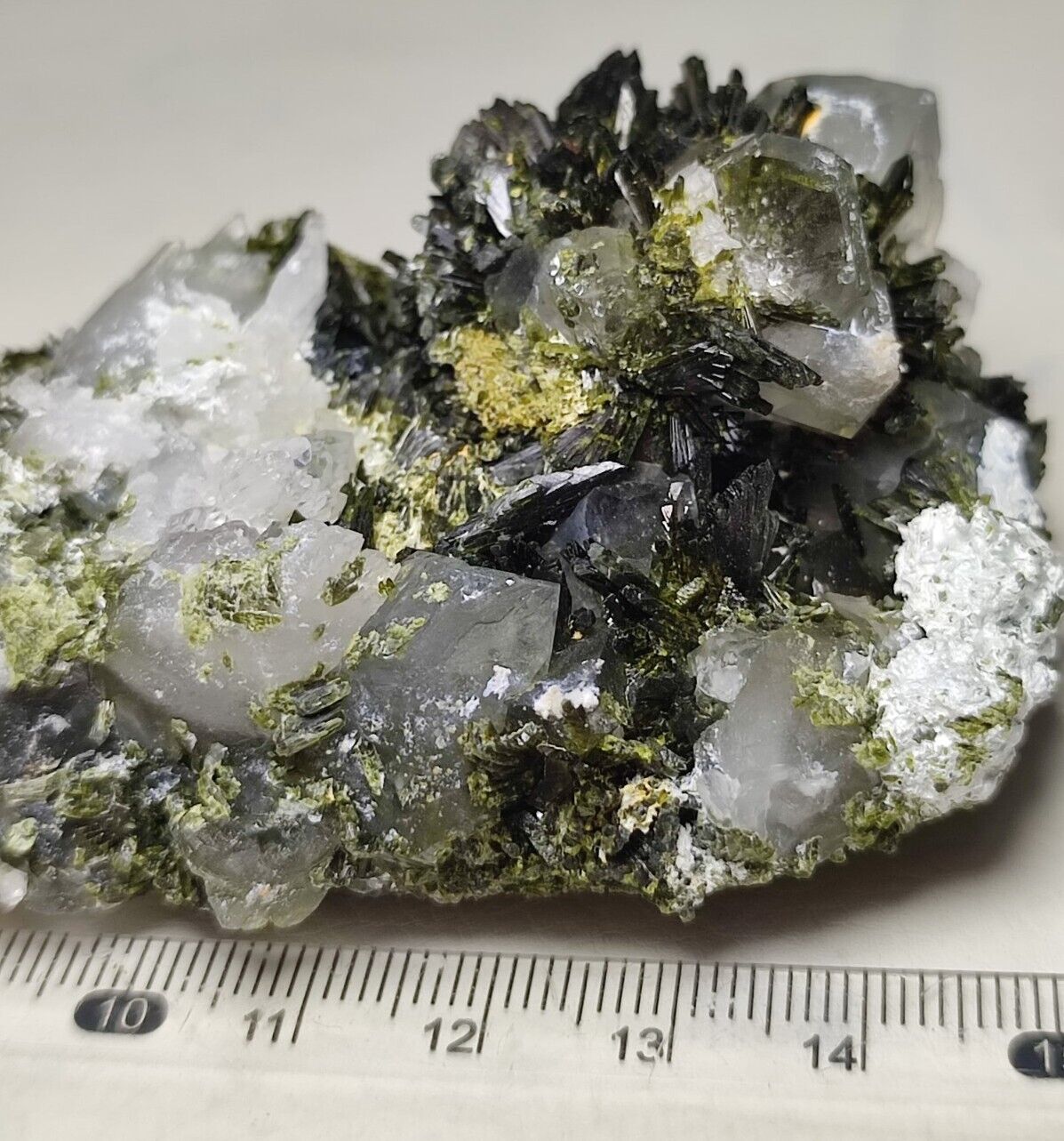 138-gm Epidote Cluster Combined With Quartz Making A Beautiful Combination-Pak.
