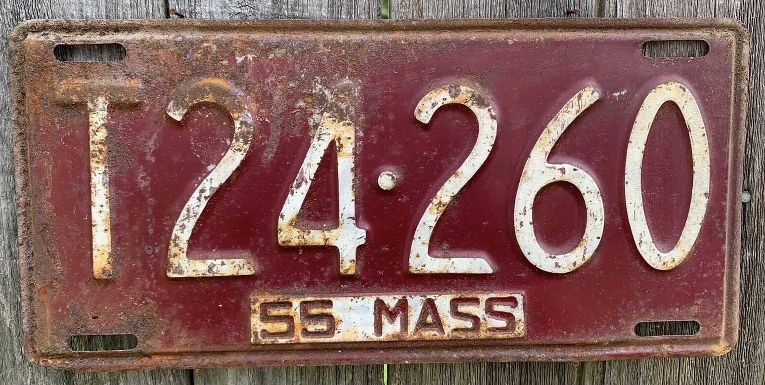 1955 MASSACHUSETTS LICENSE PLATE #T24260
