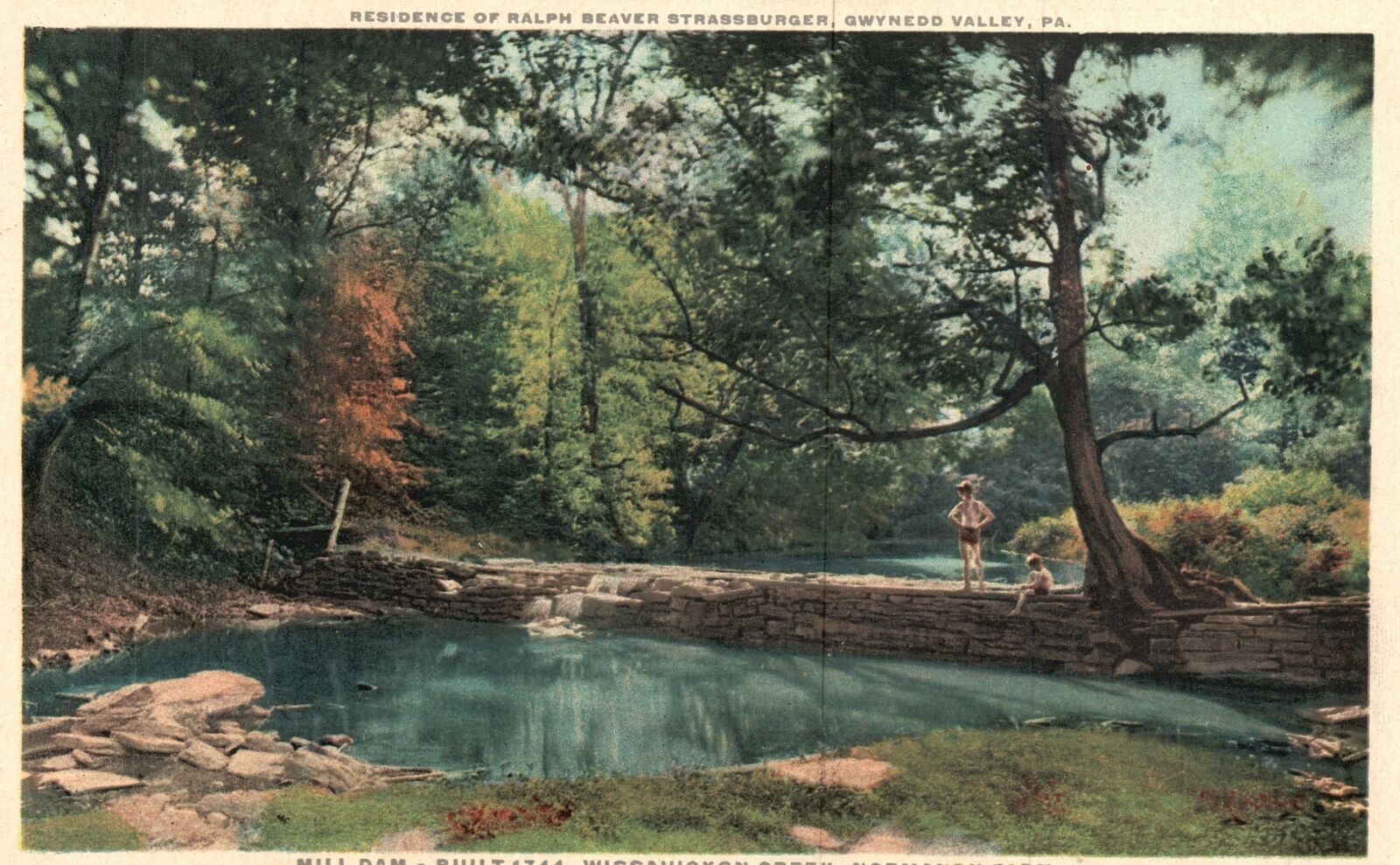 Vintage Postcard Ralph Beaver Residence Strassburger Gwynedd Valley Pennsylvania