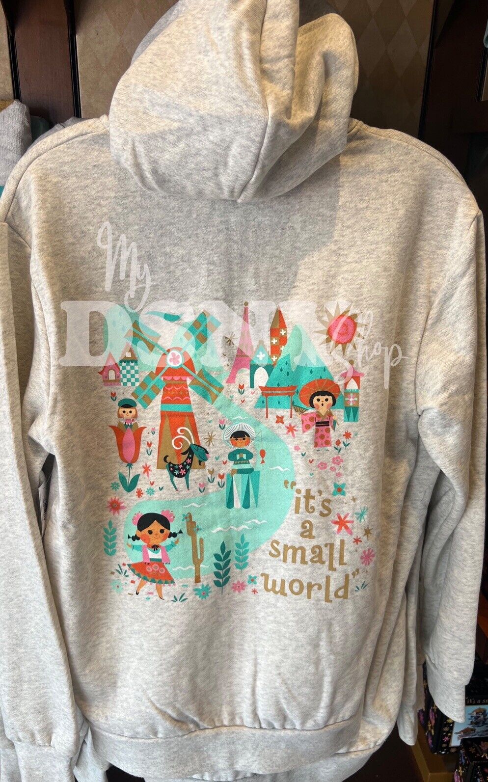 2024 Disney World Parks It’s A Small World Ride Zip Up Hoodie Adult Size Medium