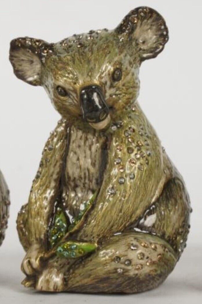 Jay Strongwater Enamel Koala Bear Figurine Swarovski Crystals 4”