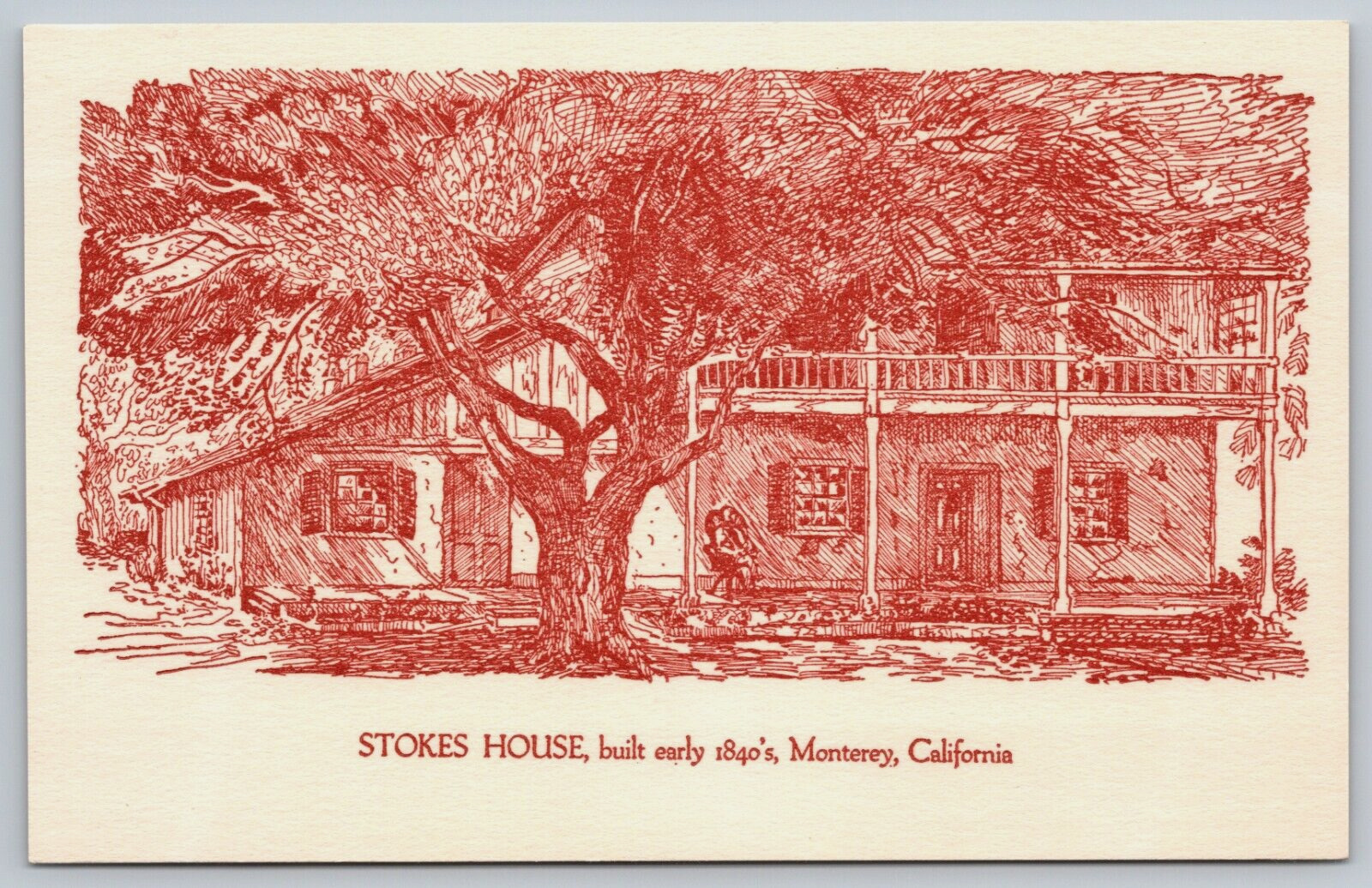 Postcard Stokes House, Built Early 1840\'s, Monterey, California Unposted