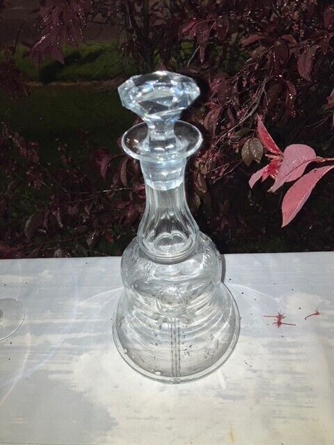 Cut & Etched Glass Bell Shaped Decanter Hawkes ?