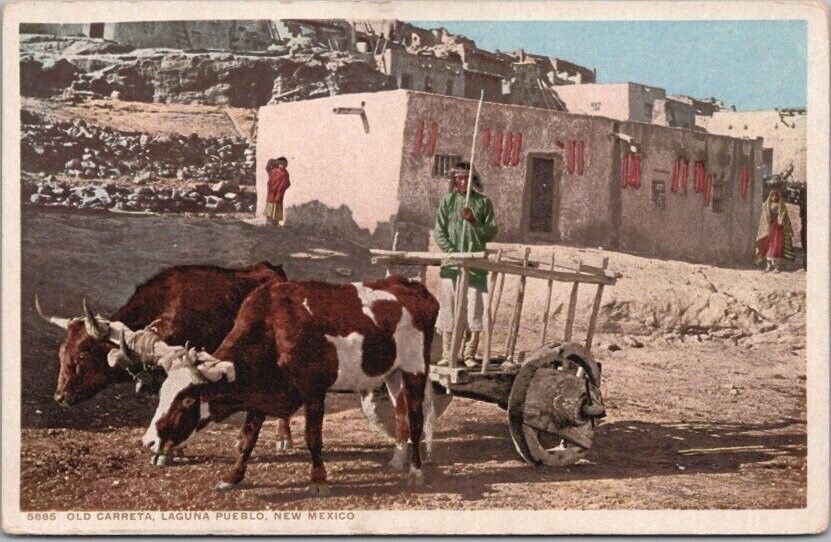 c1910s LAGUNA PUEBLO, New Mexico Indian Postcard \
