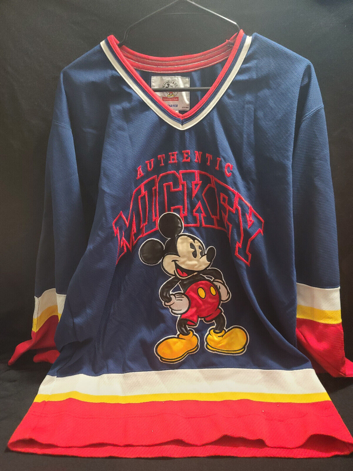 ❤Rare Best $❤Vintage Disney Mickey & Co Sports Club Hockey Jersey Starter Size S