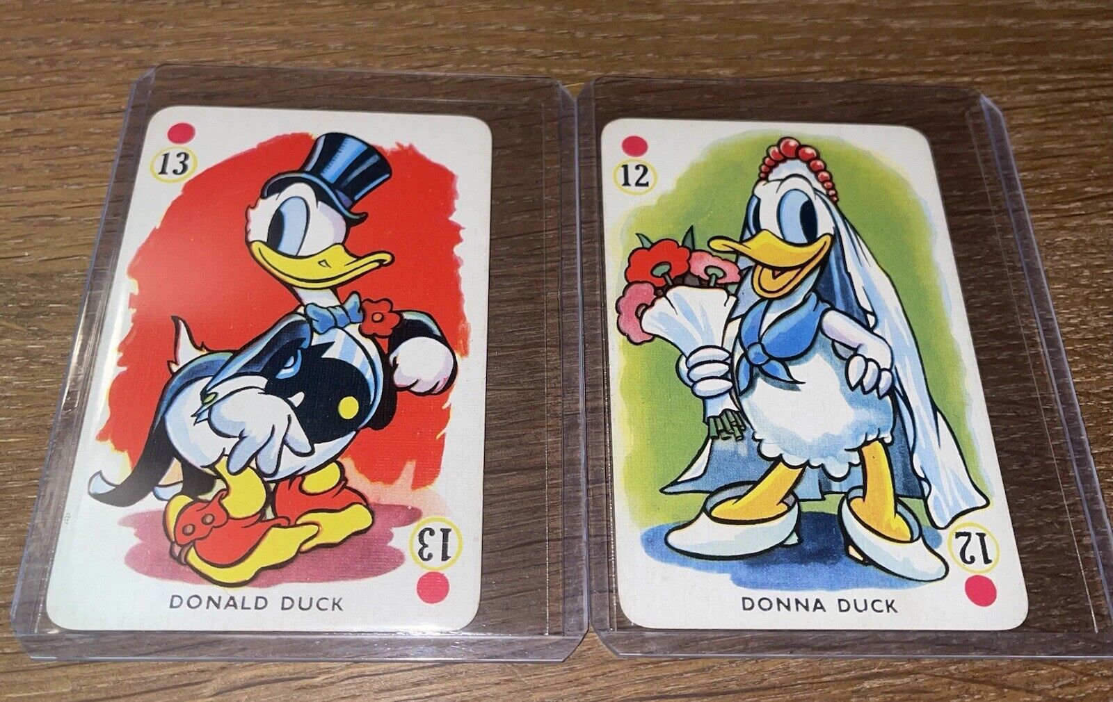 Rare 1939 Walt Disney Mickey’s Fun Fair Pepys Donna Donald Duck Cards “WEDDING”