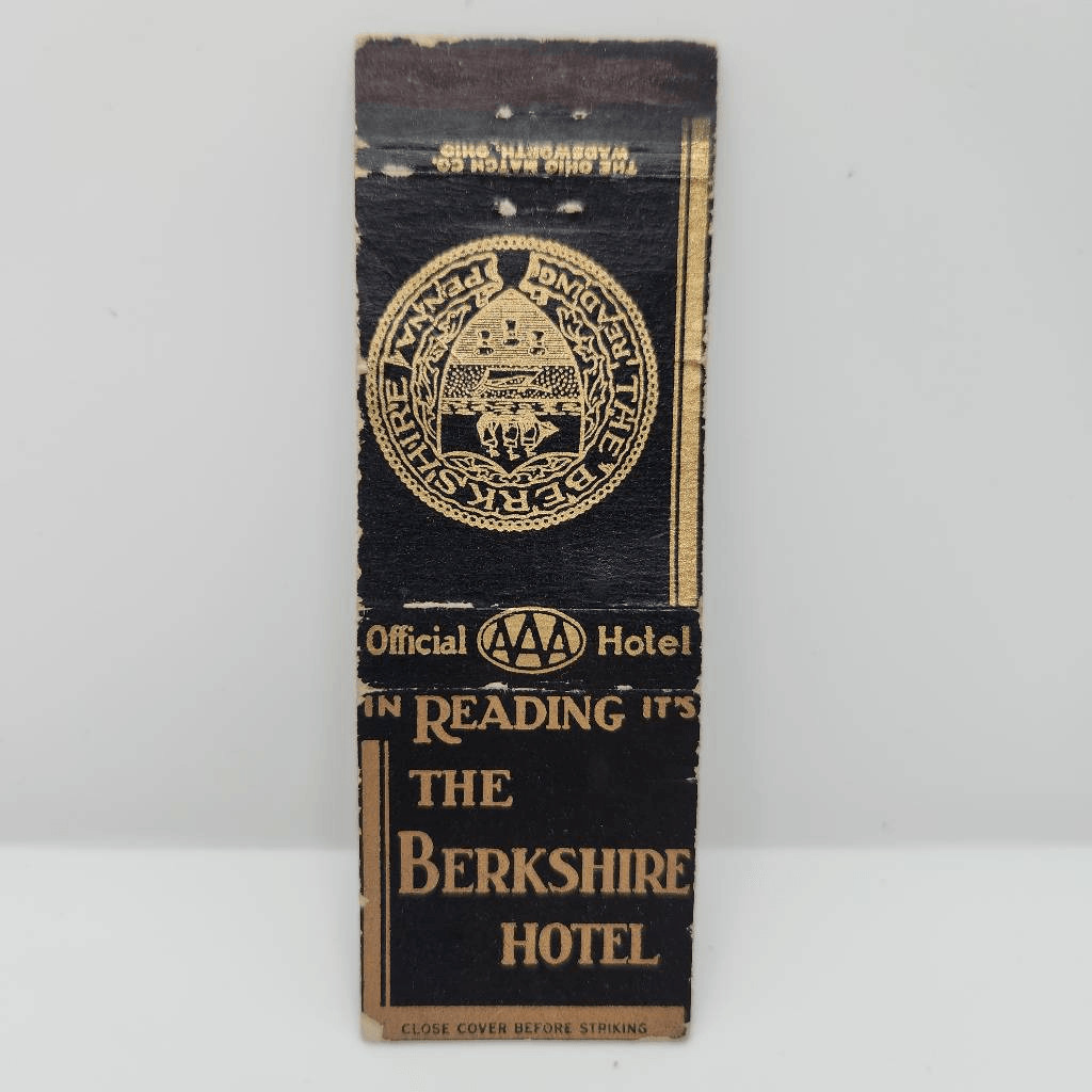 Vintage Matchcover The Berkshire Hotel Reading Pennsylvania
