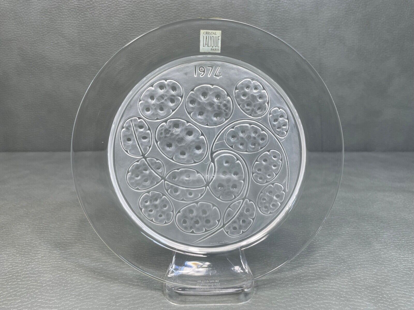 Lalique Crystal of France 1974 Silver Pennies Collector Plate