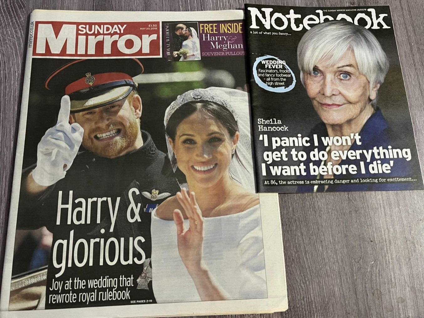 daily Mirror newspaper May 20th 2018 meghan  prince Harry  wedding + Magazine