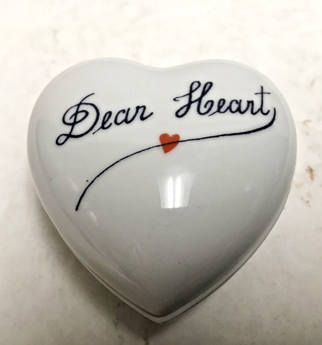 Chamart Limoges France ((DEAR HEART)) Heart Shaped Trinket Box  2.5\