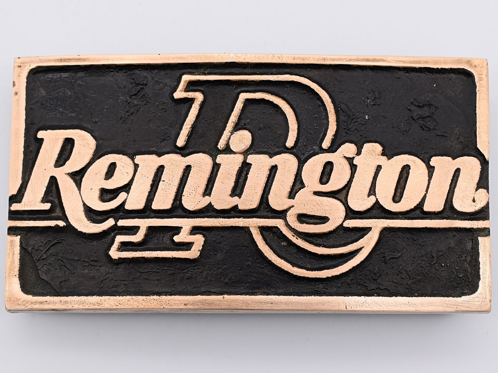 Remington Firearms Rifle Shotgun Hunter Solid Brass UB Rare Vintage Belt Buckle