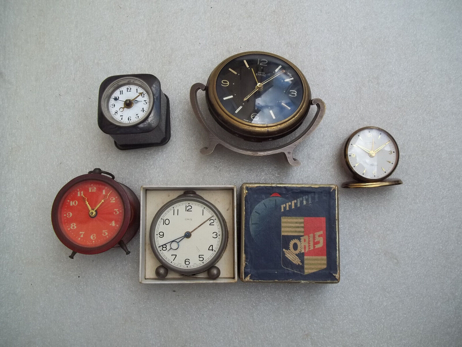 Vintage/Antique  Travel/ Desk Clocks x 5 For Repair -  Looping, Oris etc