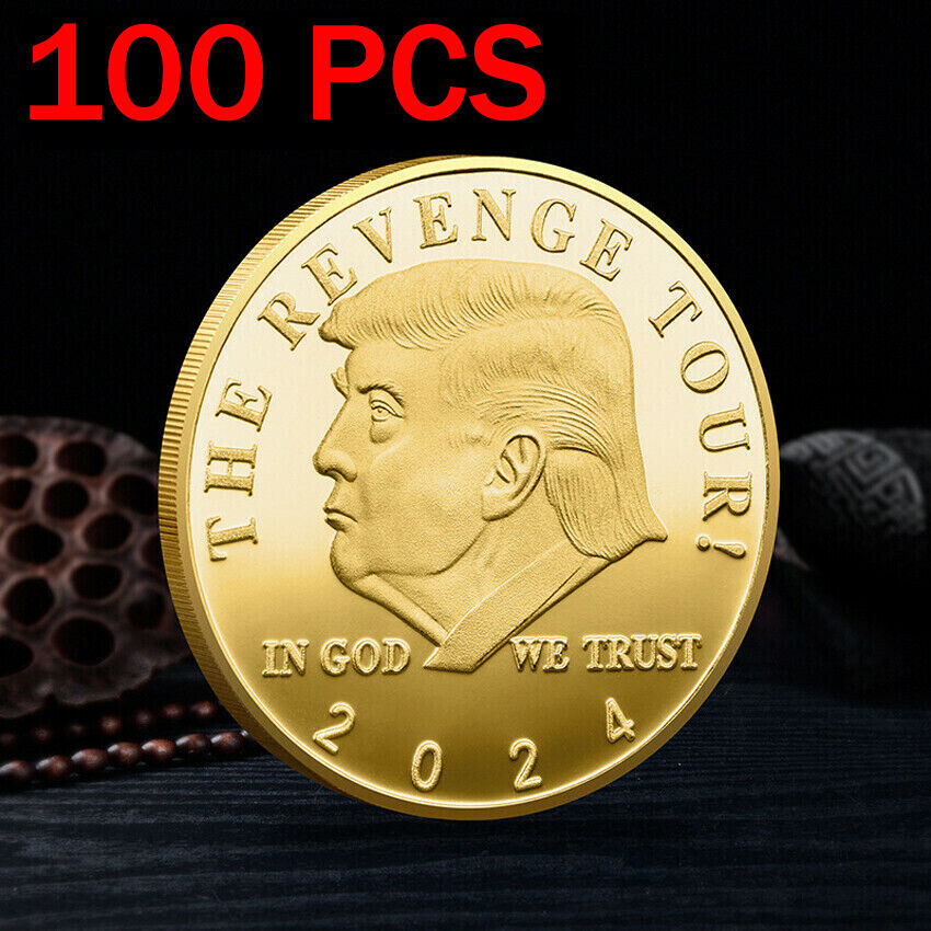 100PCS 2024 Donald Trump Coin President Challenge THE REVENNGE TOUR