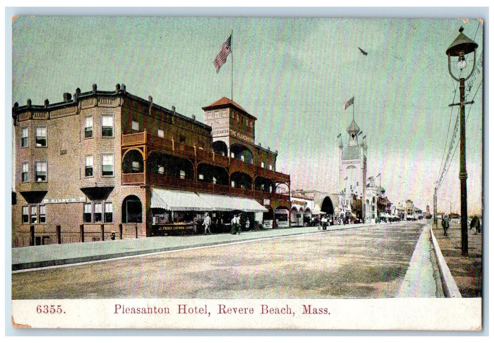 1907 Pleasanton Hotel Revere Beach Massachusetts MA Antique Postcard