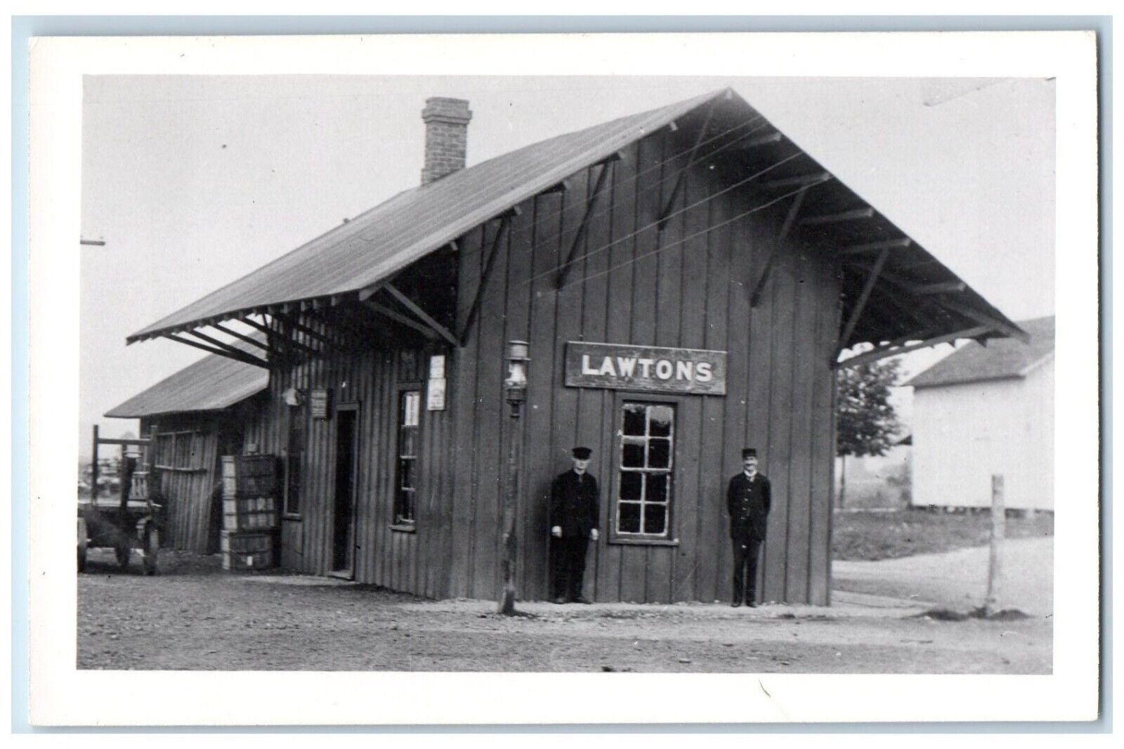 c1950\'s Depot Station Lawtons Erie County New York NY RPPC Photo Postcard