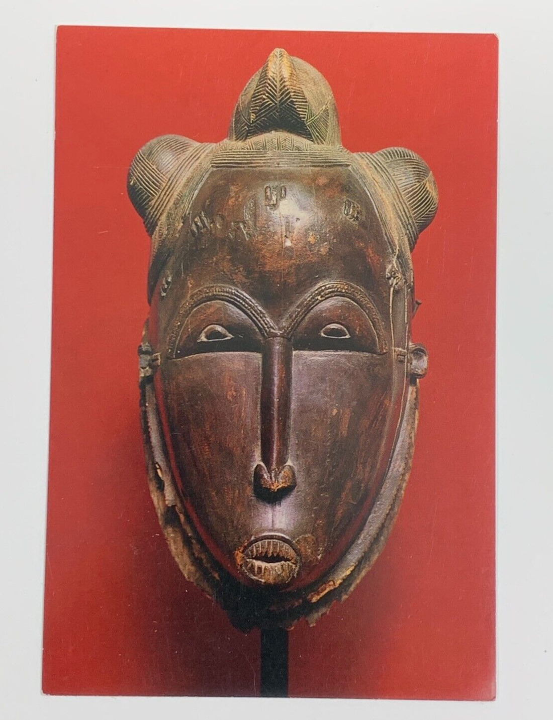 African Ceremonial Mask Baule Ivory Coast 19th Century Postcard Unposted