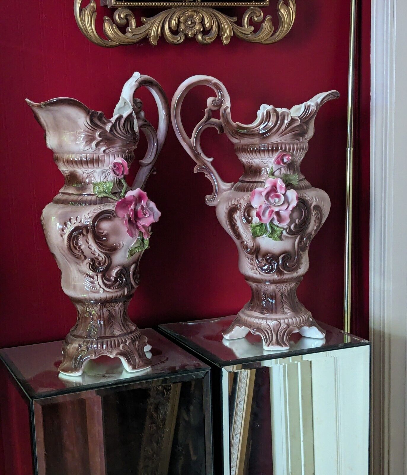 Capidamonte Large Handled Vases Hard to Find Matching Pair