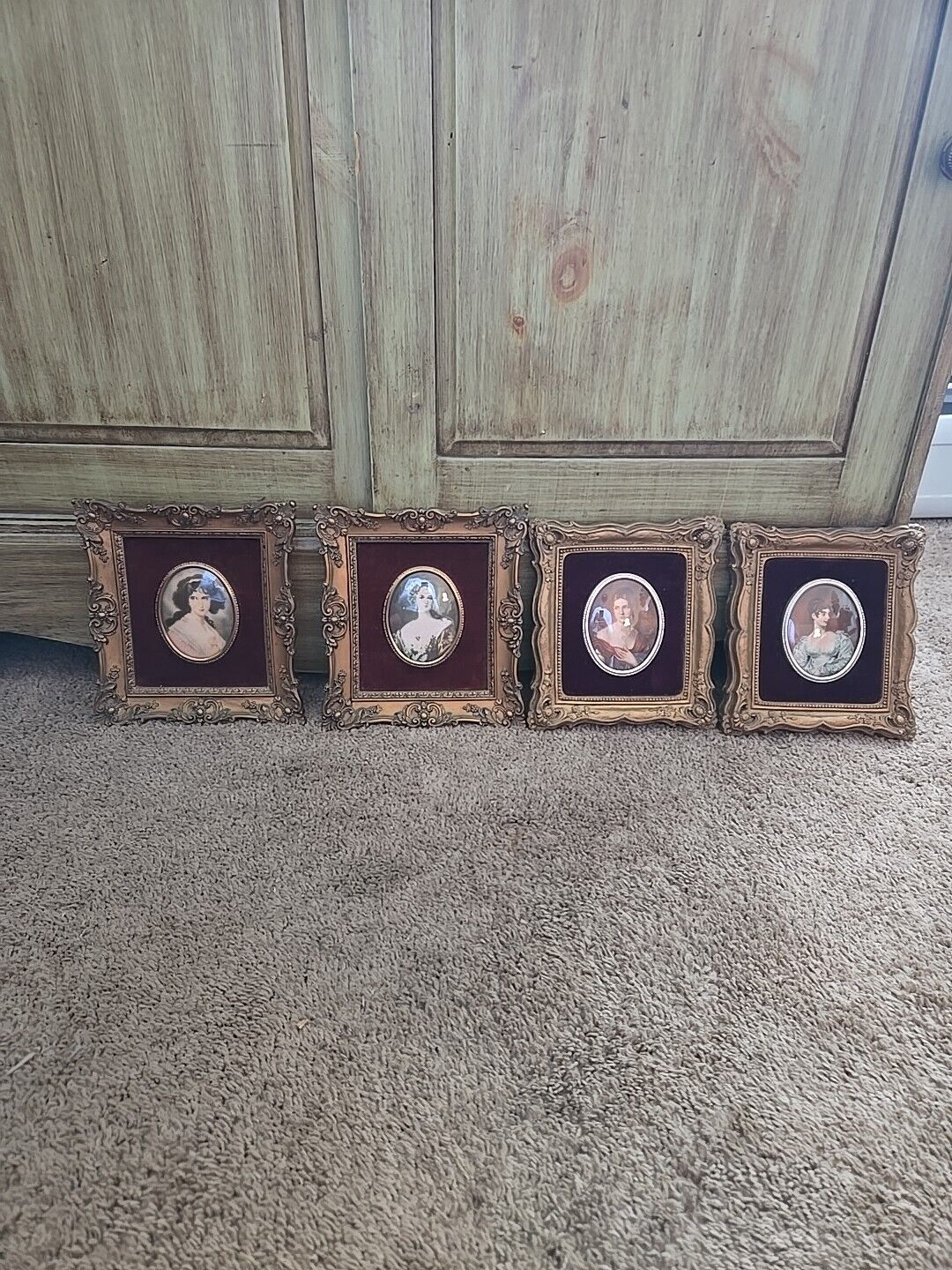 Vintage Cameo Creation Convex Glass Portraits. Lot Of 4