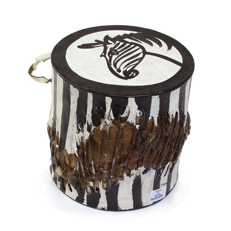Small African Drum: Zebra | Music Instrument 