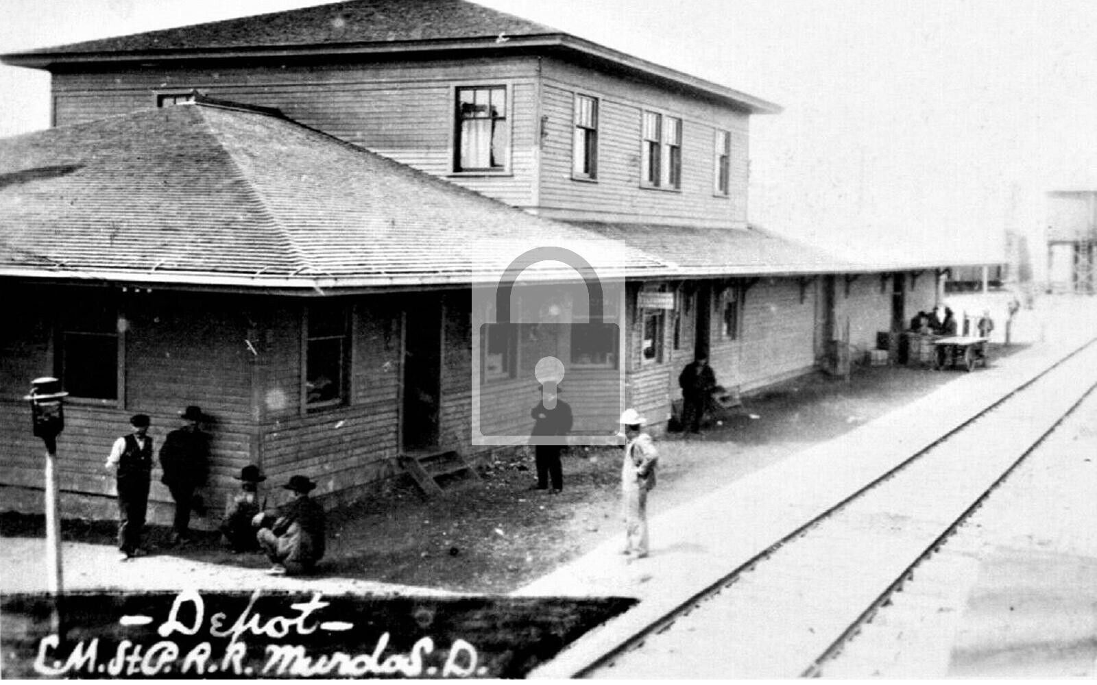 Railroad Train Station Depot Murdo South Dakota SD Reprint Postcard