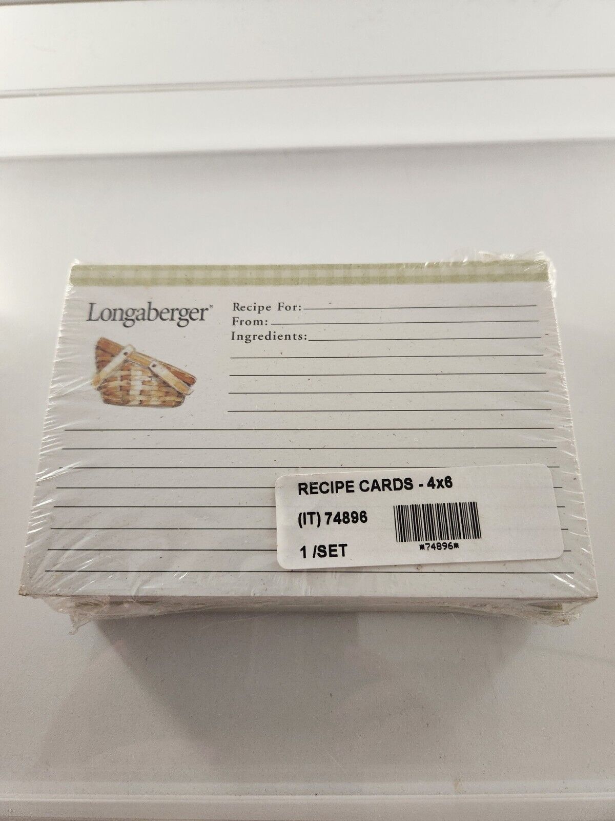 Longaberger 4x6 Recipe Cards New #74896