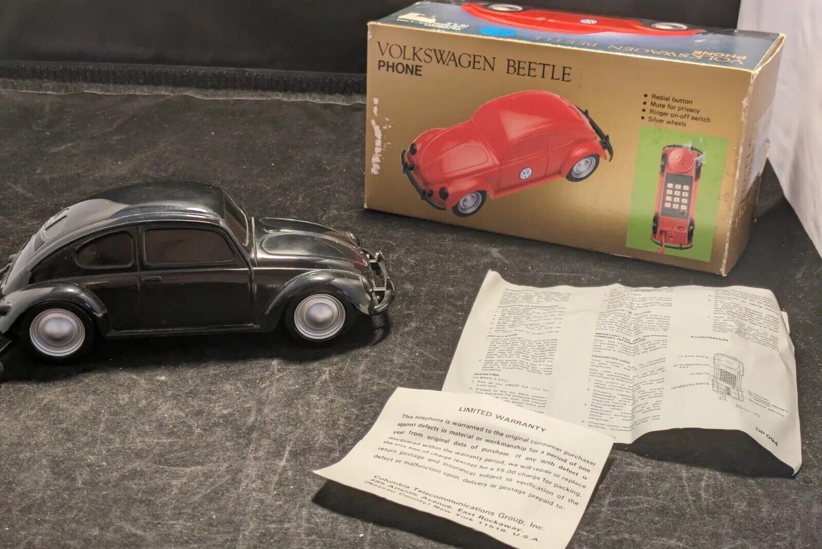 1988 Volkswagen Beetle Telephone Working Condition Rare Landline Phone In Box