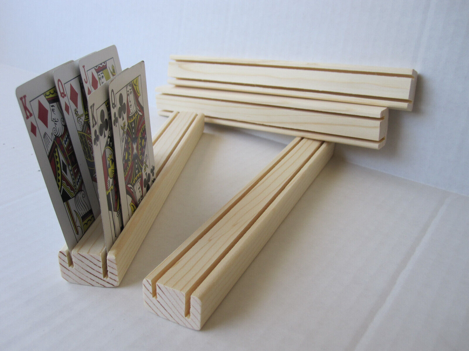 SET OF FOUR /Wooden Playing Card Holder