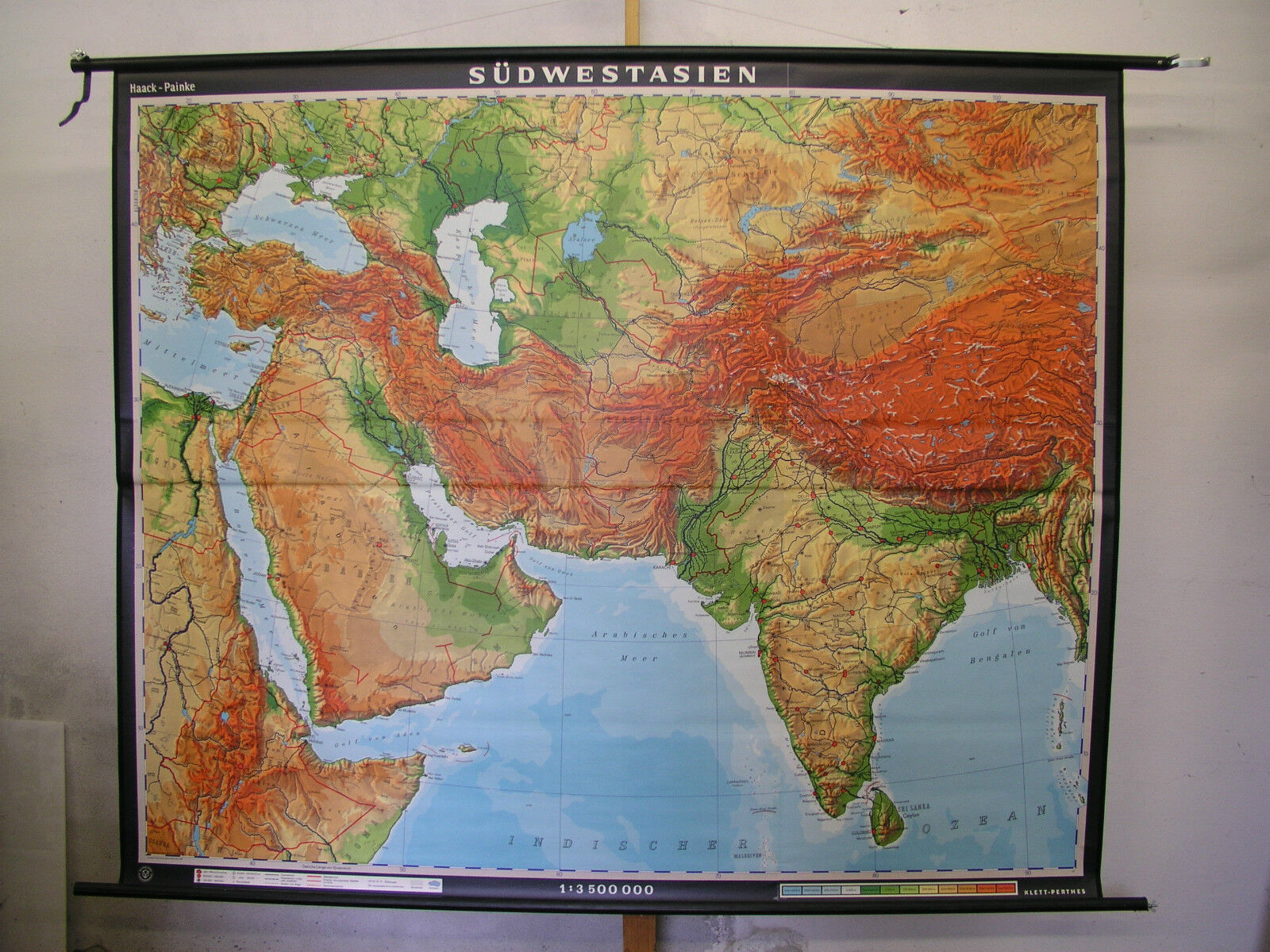 Schulwandkarte Wall Map School Map Orient Turkey India Mint 204x169 1997
