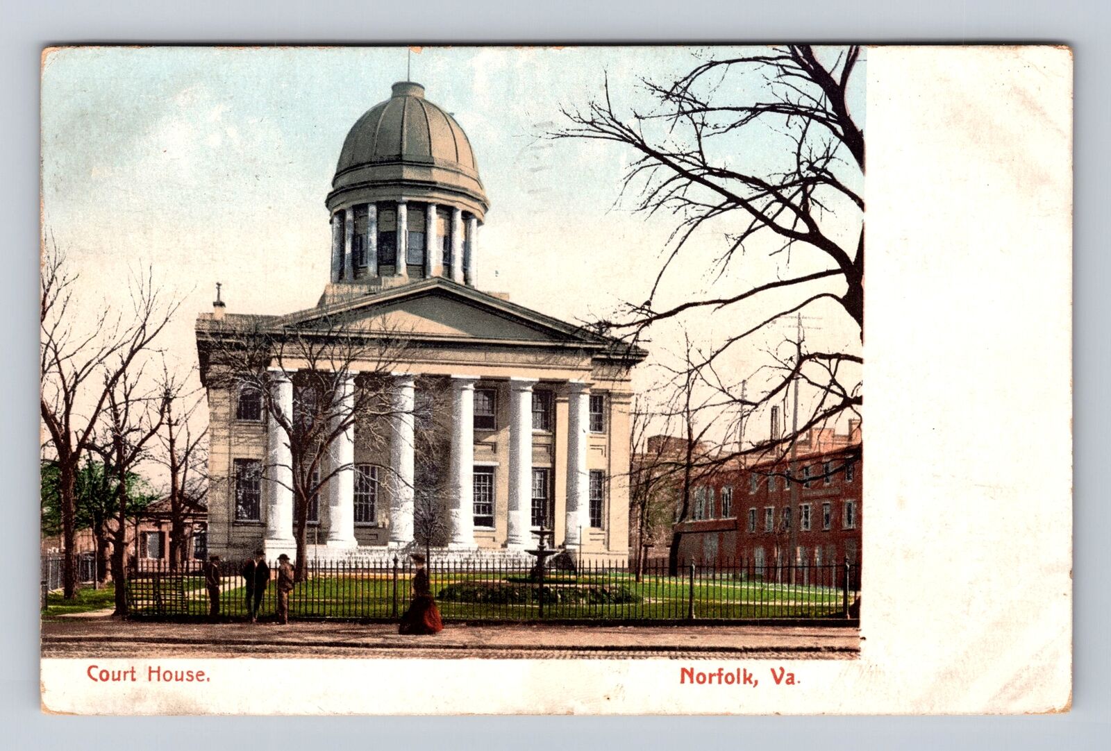 Norfolk VA-Virginia, Court House, Antique Vintage c1911 Souvenir Postcard