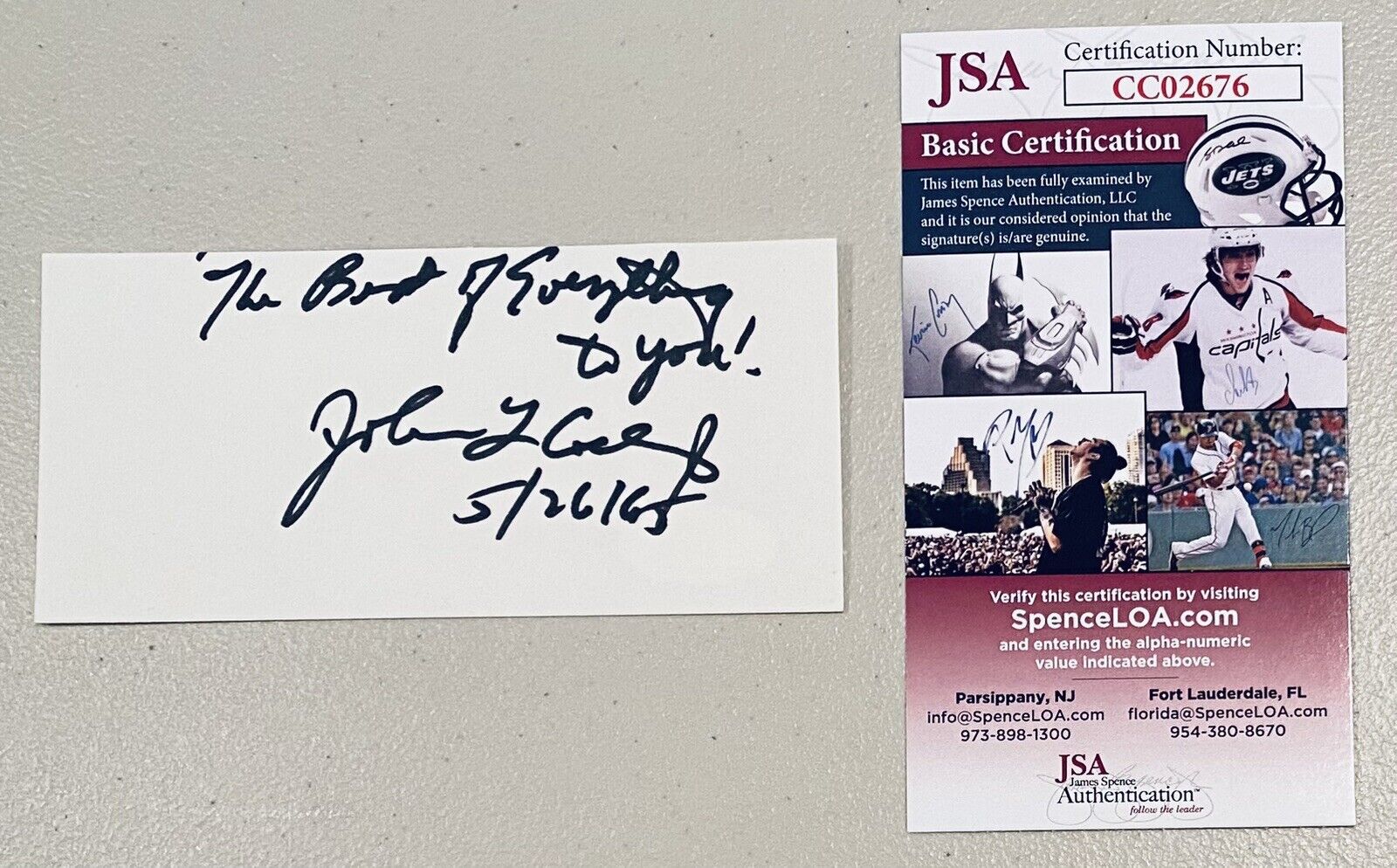 Johnnie Cochran Signed Autographed 2.5 x 5 Card JSA Cert OJ Simpson Trial Lawyer