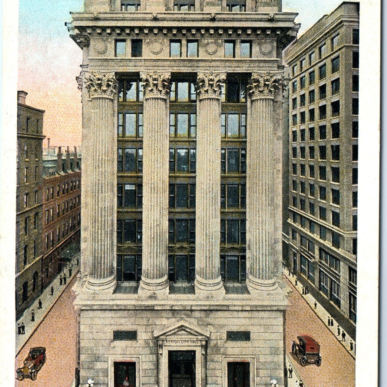 c1910s Boston, MA City Hall Greek Architecture Corinthian Pillars A145