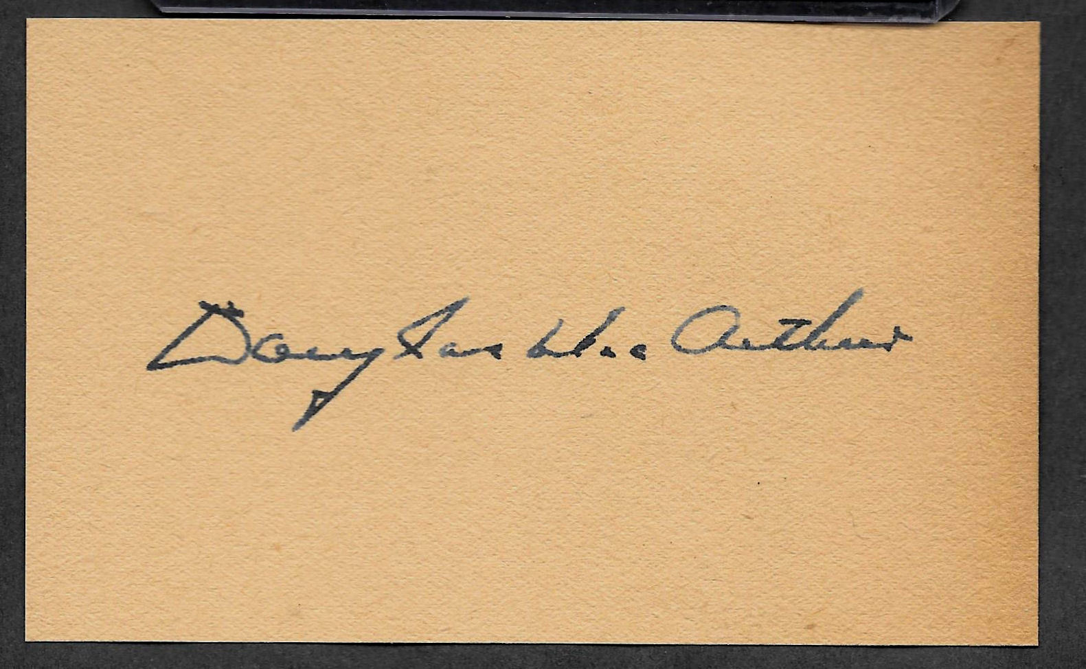 Gen. Douglas MacArthur Autograph Reprint On Genuine 1940s 3x5 Card 