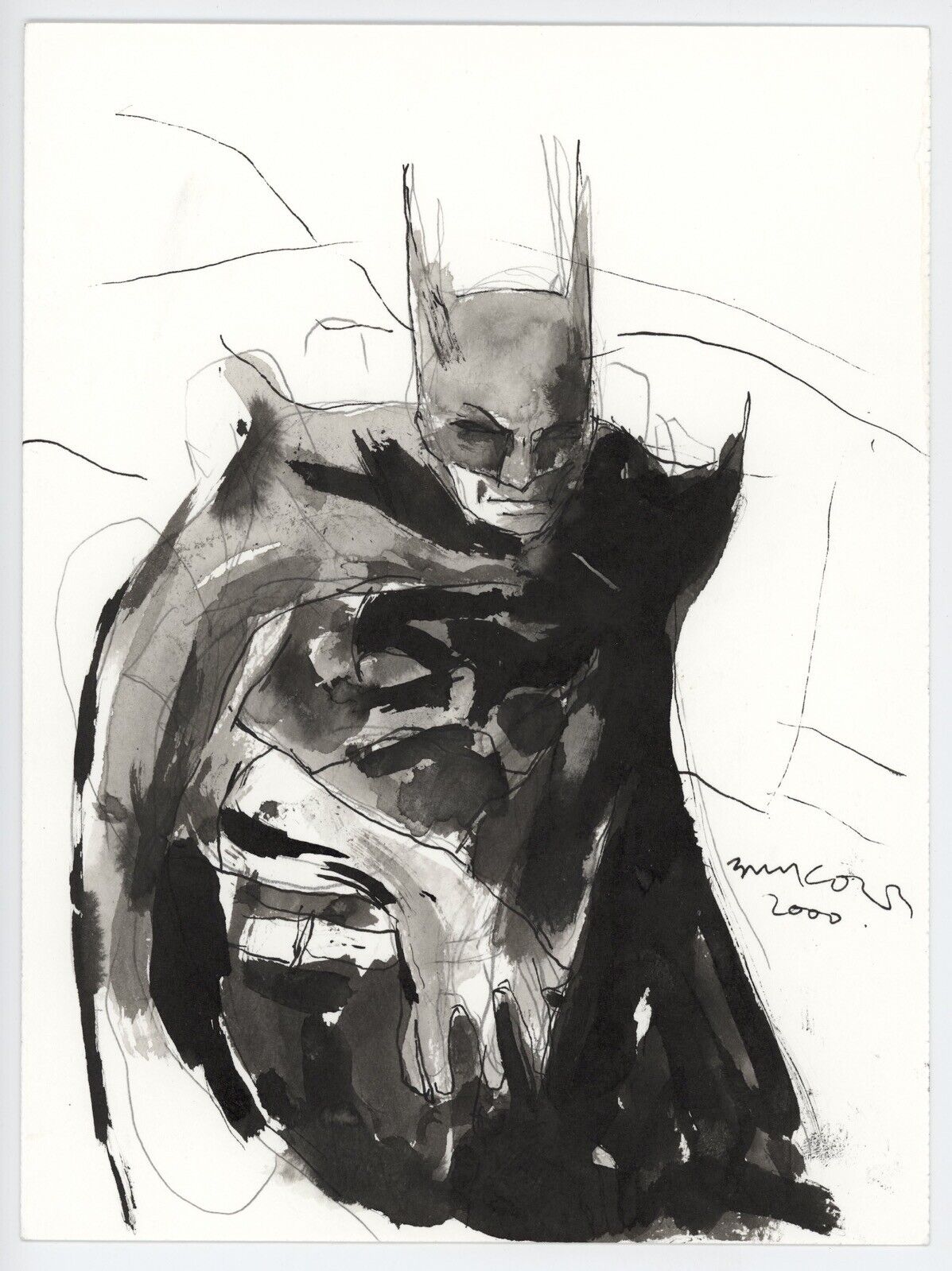 Bill Koeb Batman watercolor paintnig, 2000