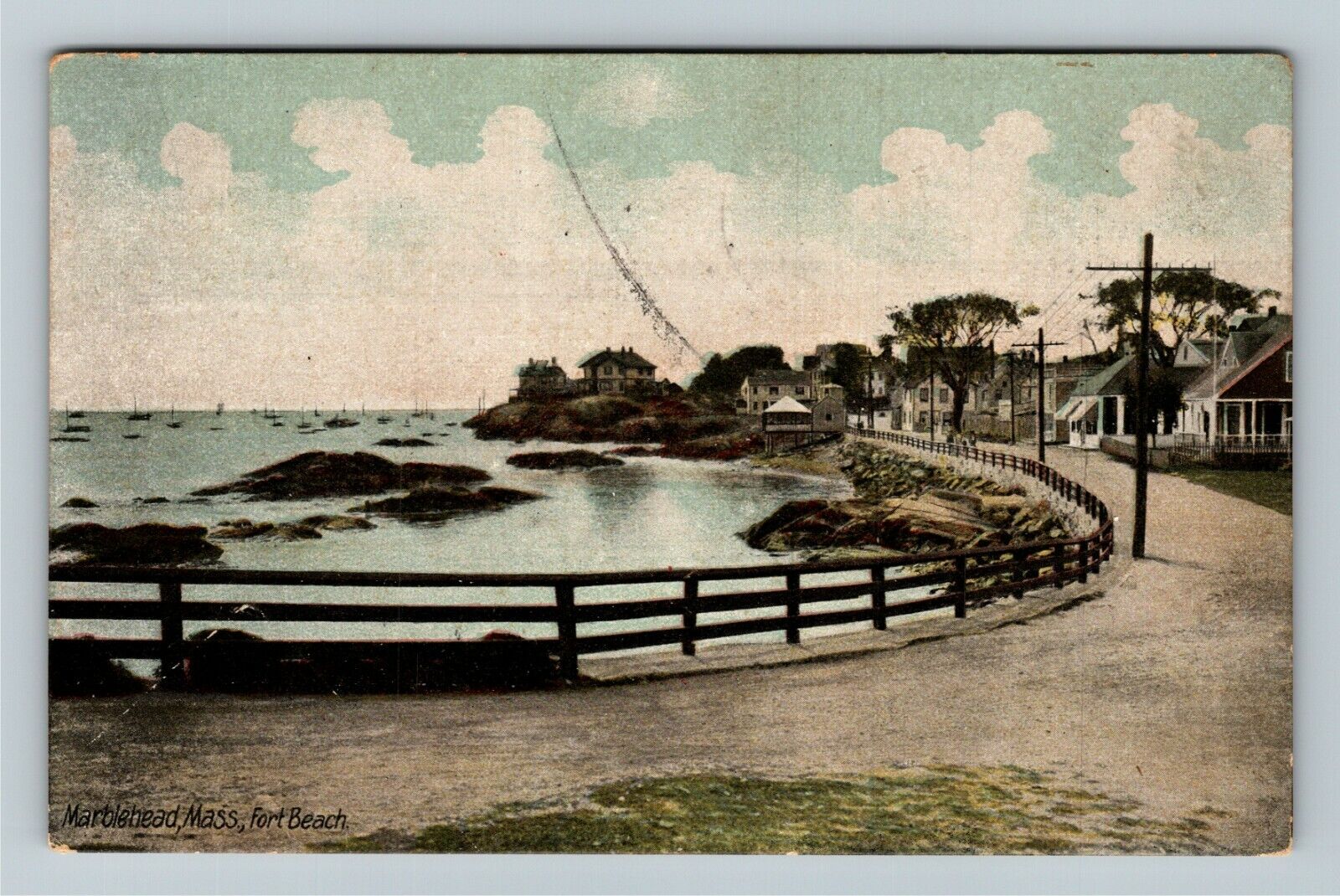 Marblehead MA-Massachusetts, Fort Beach, Coastline, c1908 Vintage Postcard