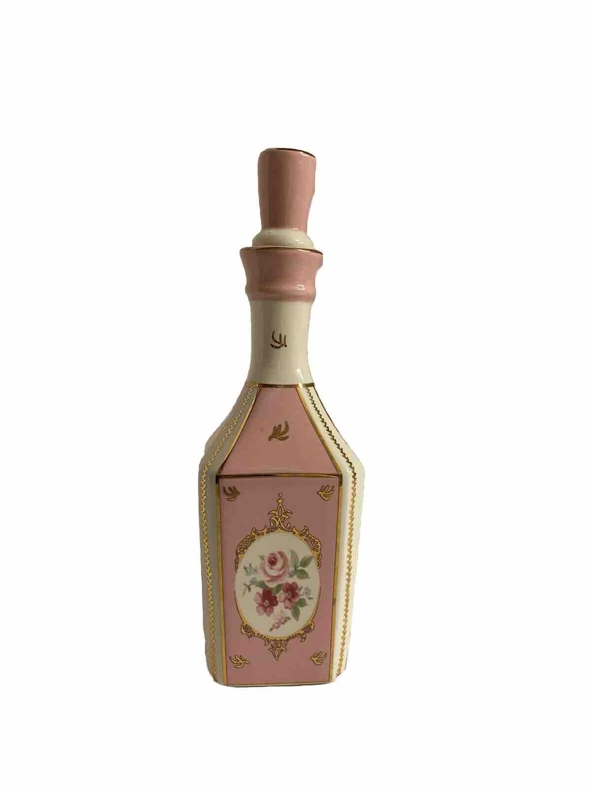 Simply Shabby Chic Pink Rose Porcelain Vanity Perfume Bottle